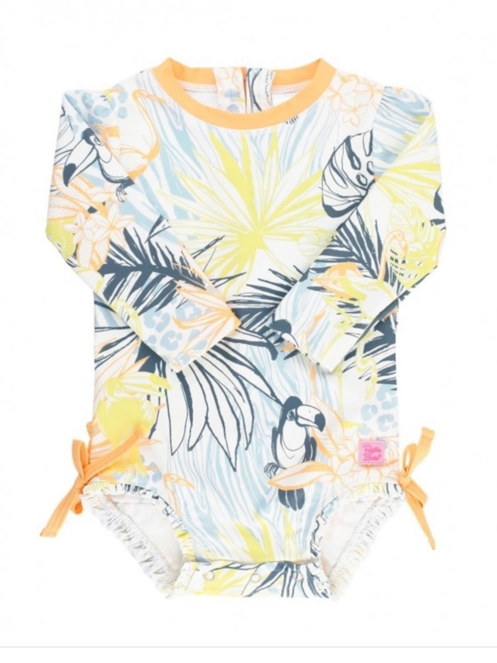 Baby Girl‎ RuffleButts One Piece Rash Guard Swim Suit Size 6-12 Months